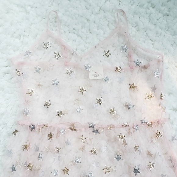 Sheer Mesh Glitter Star Bohemian Midi Dress⭐ - Picture 4 of 8